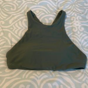 EUC aerie high neck Olive bikini top